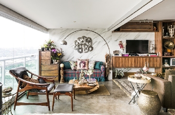 Projeto do escrit�rio TEJ Interiores com  lumin�ria Phoenix Glamour.